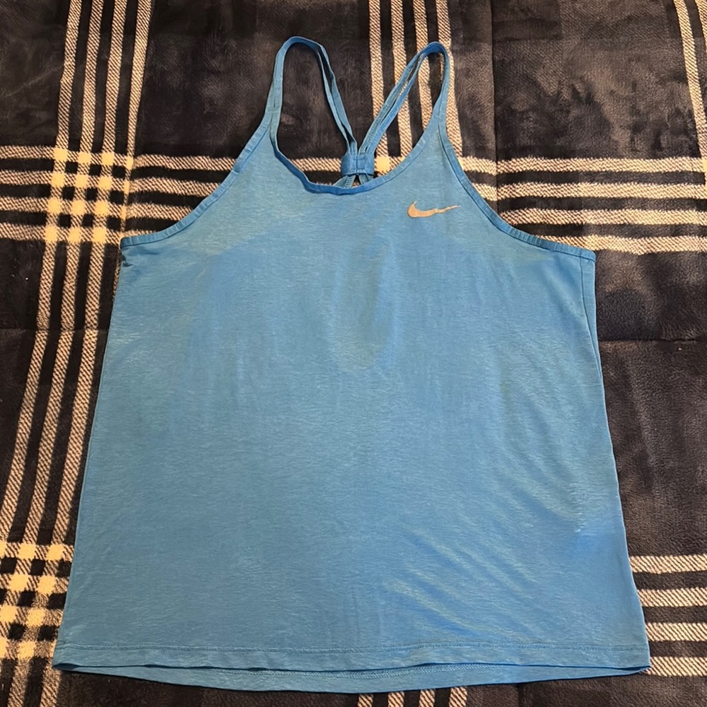 Nike Blue Sleeveless Tank Top - Picture 1 of 4